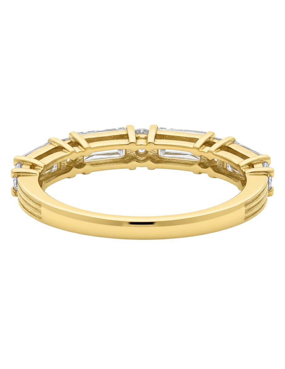 Anillo circular 10 k de oro amarillo zirconia brillante