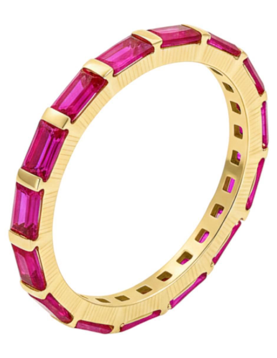 Anillo circular 10 k de oro amarillo zirconia brillante Anillo circular 10 k de oro amarillo zirconia brillante