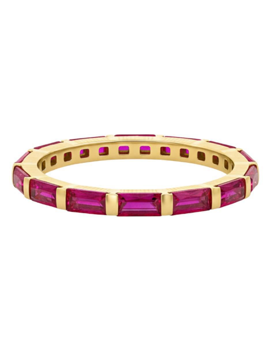 Anillo circular 10 k de oro amarillo zirconia brillante