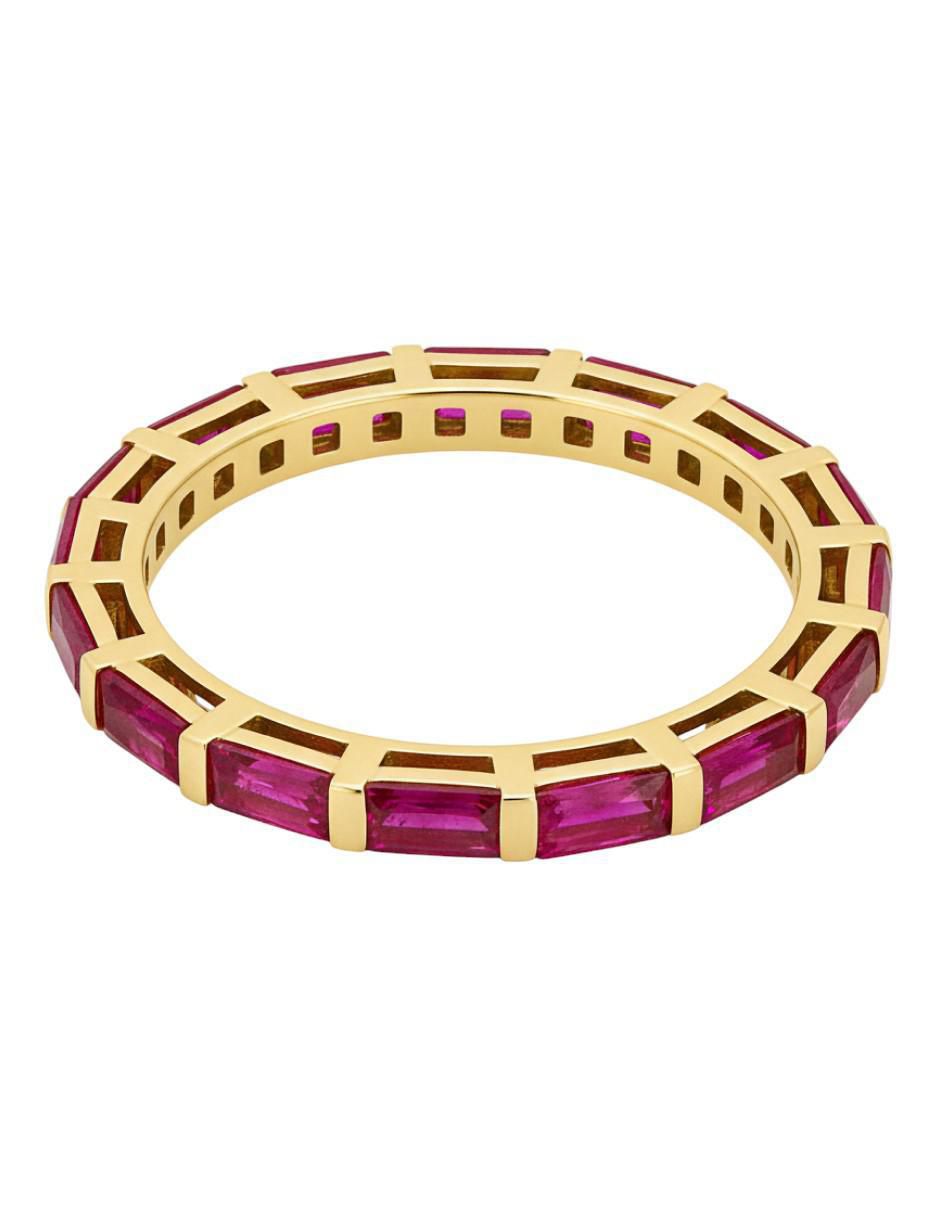Anillo circular 10 k de oro amarillo zirconia brillante