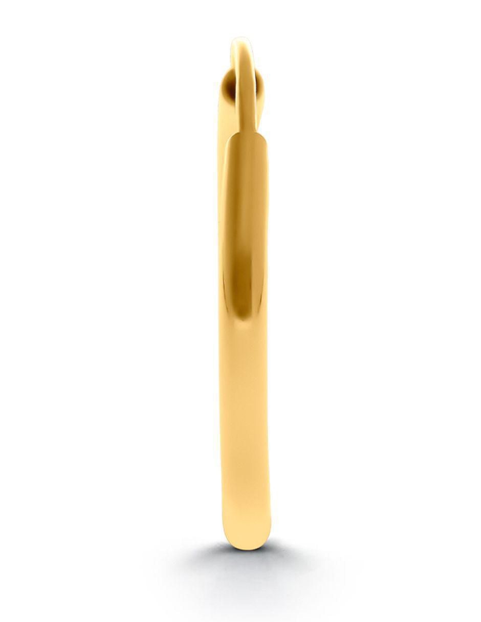 Aretes circulares de oro amarillo 14 K con acabado brillante Aretes circulares de oro amarillo 14 K con acabado brillante
