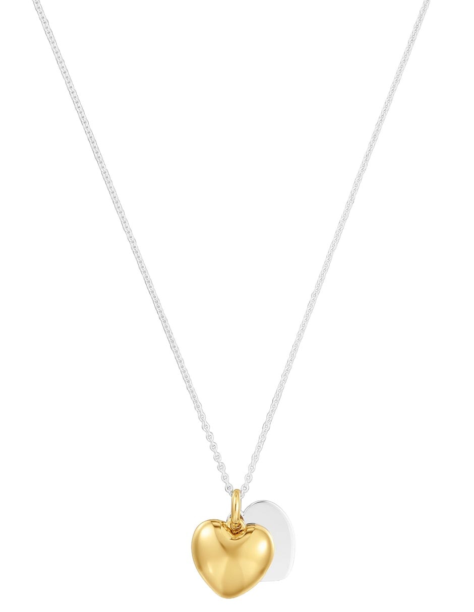 Collar de corazón Flechazo de plata con acabado baño de oro P 925