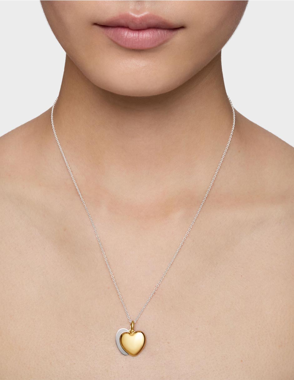 Collar de corazón Flechazo de plata con acabado baño de oro P 925 7