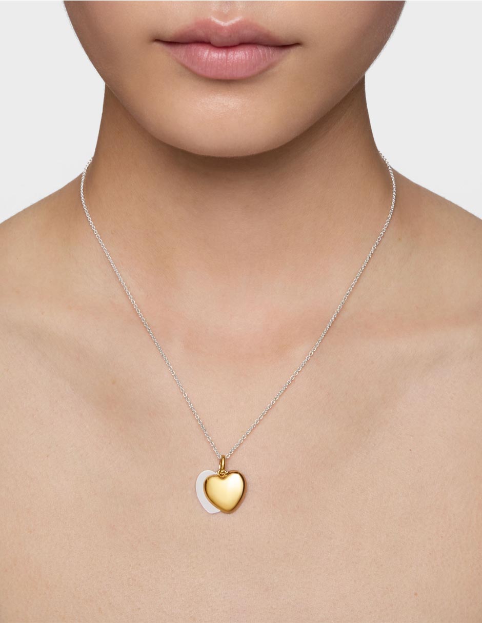 Collar de corazón Flechazo de plata con acabado baño de oro P 925 8