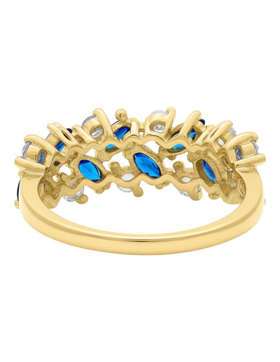 Anillo circular 10 k de oro zirconia brillante