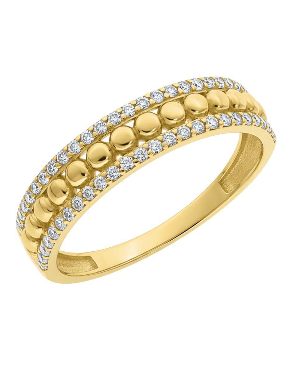 Anillo circular 10 k de oro zirconia brillante Anillo circular 10 k de oro zirconia brillante