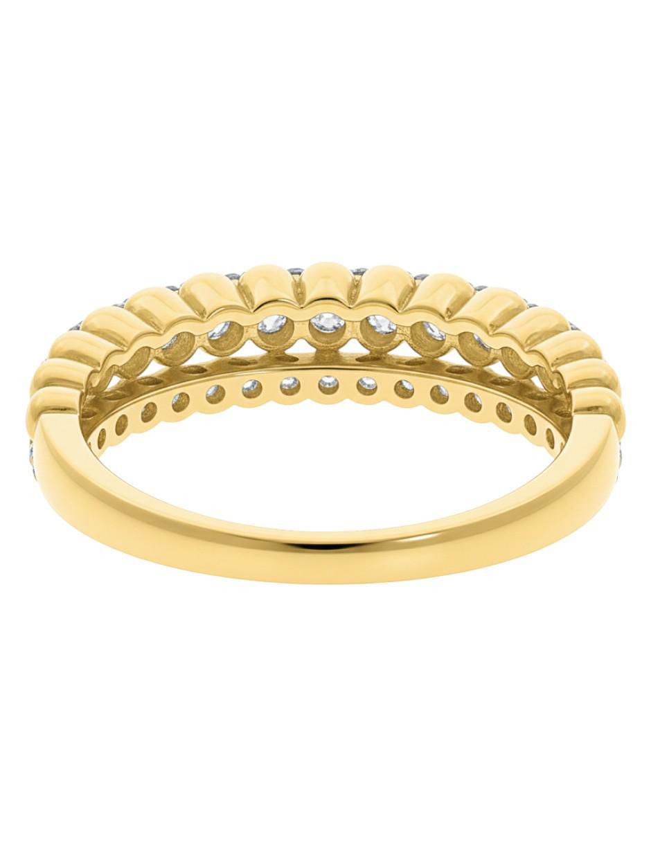 Anillo circular 10 k de oro zirconia brillante