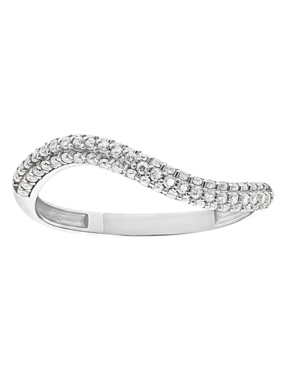 Anillo circular 10 k de oro zirconia brillante