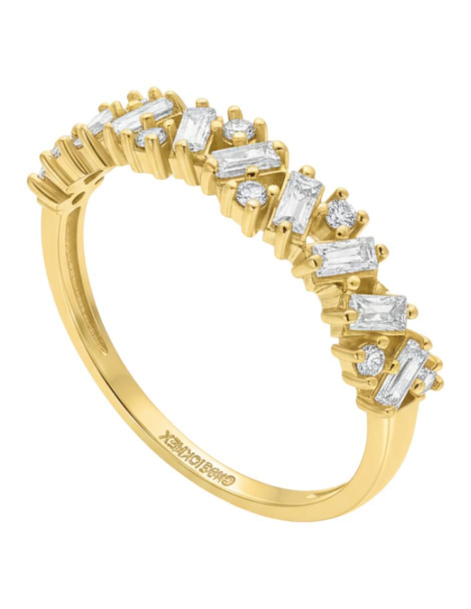 Anillo circular 10 k de oro zirconia brillante Anillo circular 10 k de oro zirconia brillante