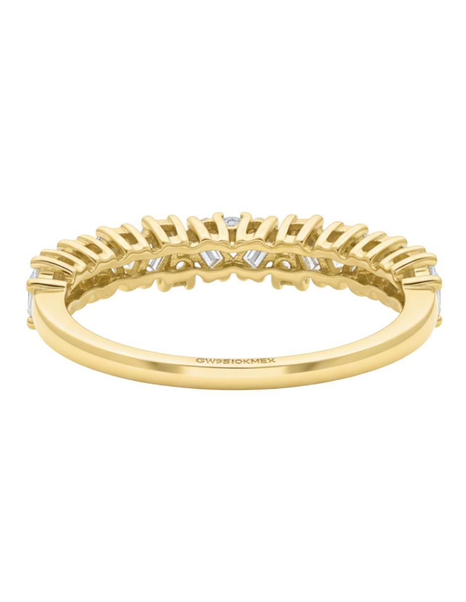 Anillo circular 10 k de oro zirconia brillante