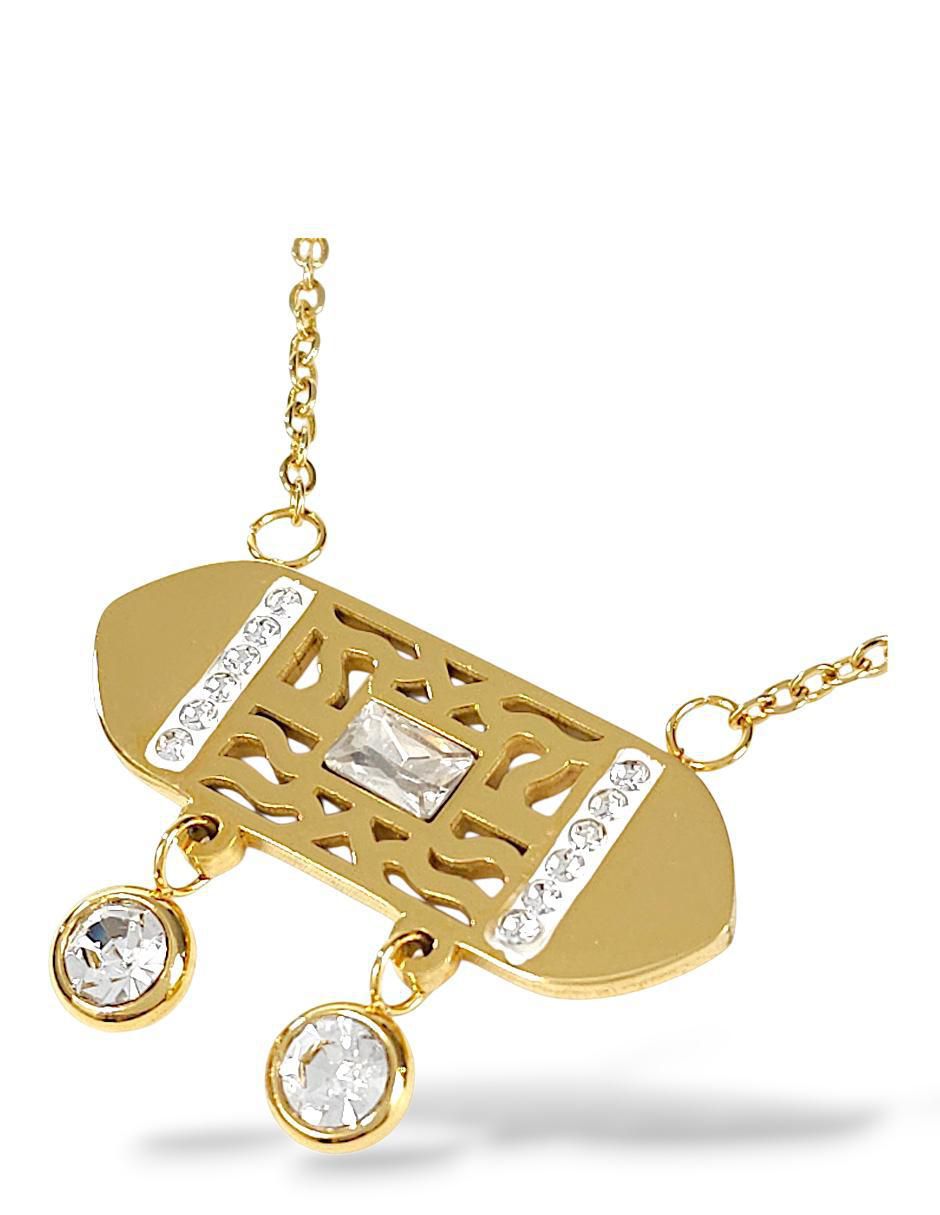 Collar, pulsera, anillo y aretes zirconia