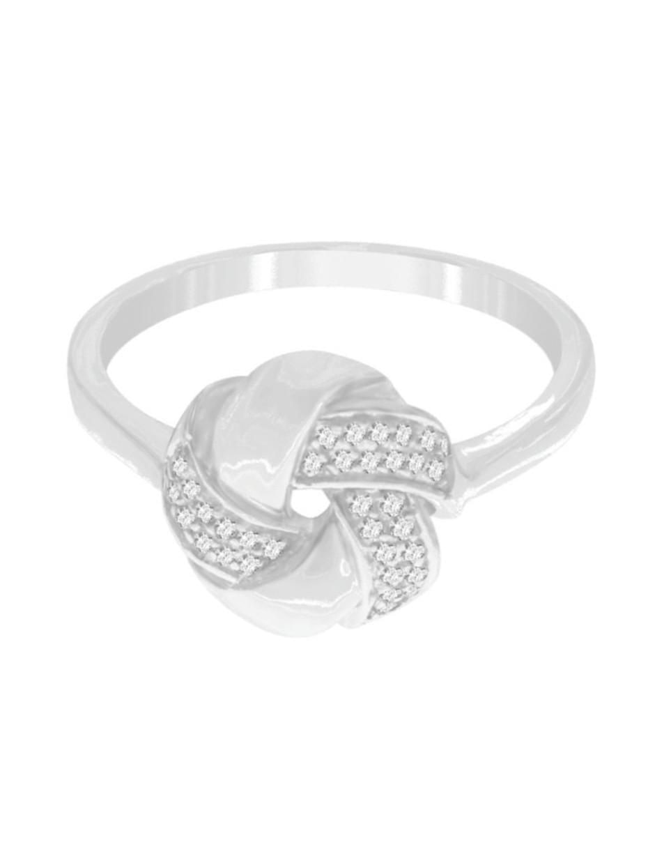 Anillo de nudo Abriana 14 k de oro blanco diamante brillante Anillo de nudo Abriana 14 k de oro blanco diamante brillante