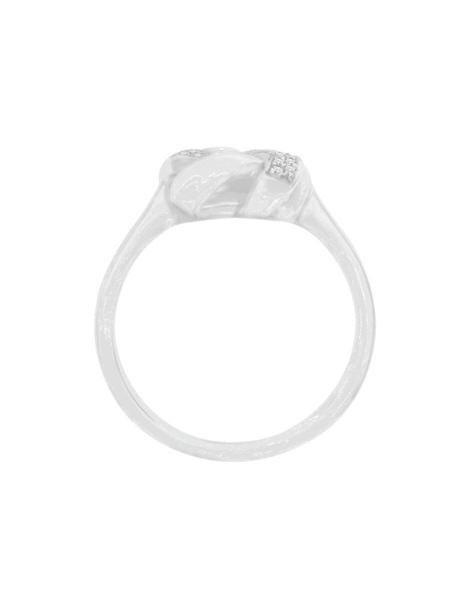 Anillo de nudo Abriana 14 k de oro blanco diamante brillante 2