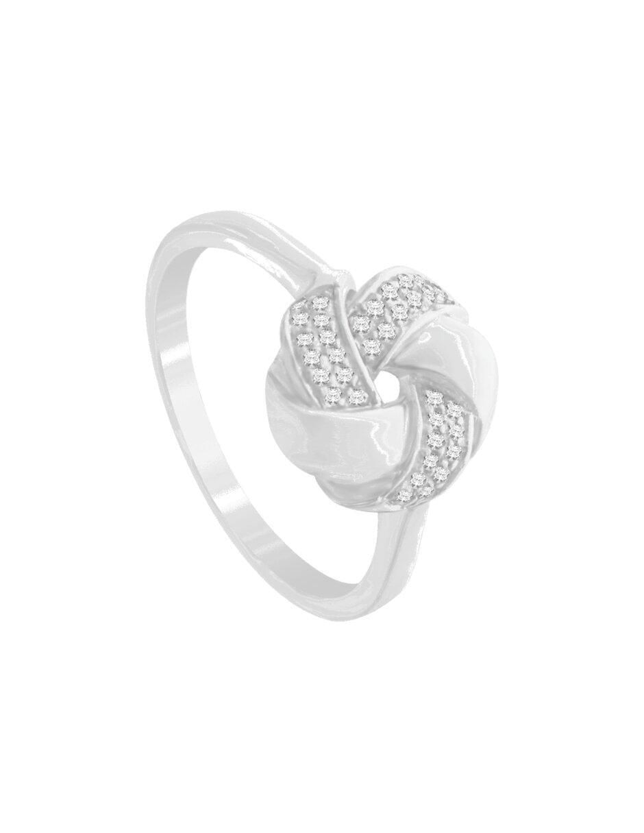 Anillo de nudo Abriana 14 k de oro blanco diamante brillante 4