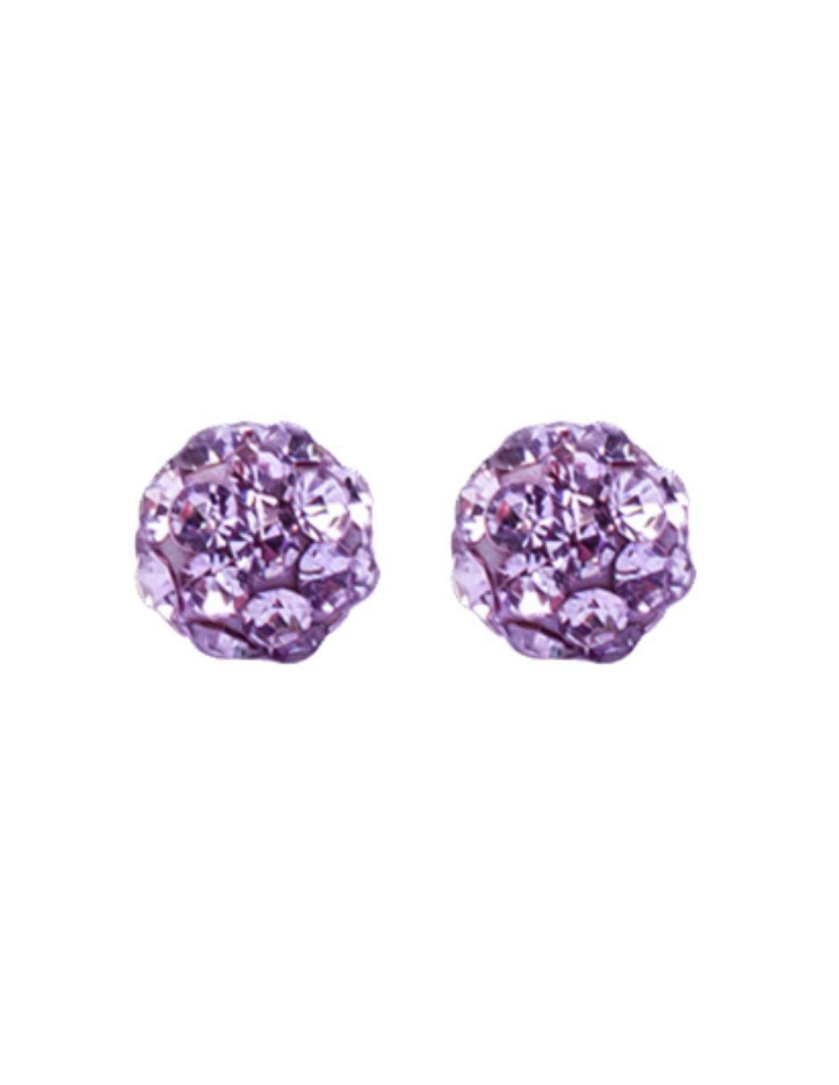 Broqueles de esfera de oro 14 K con acabado pavé 4