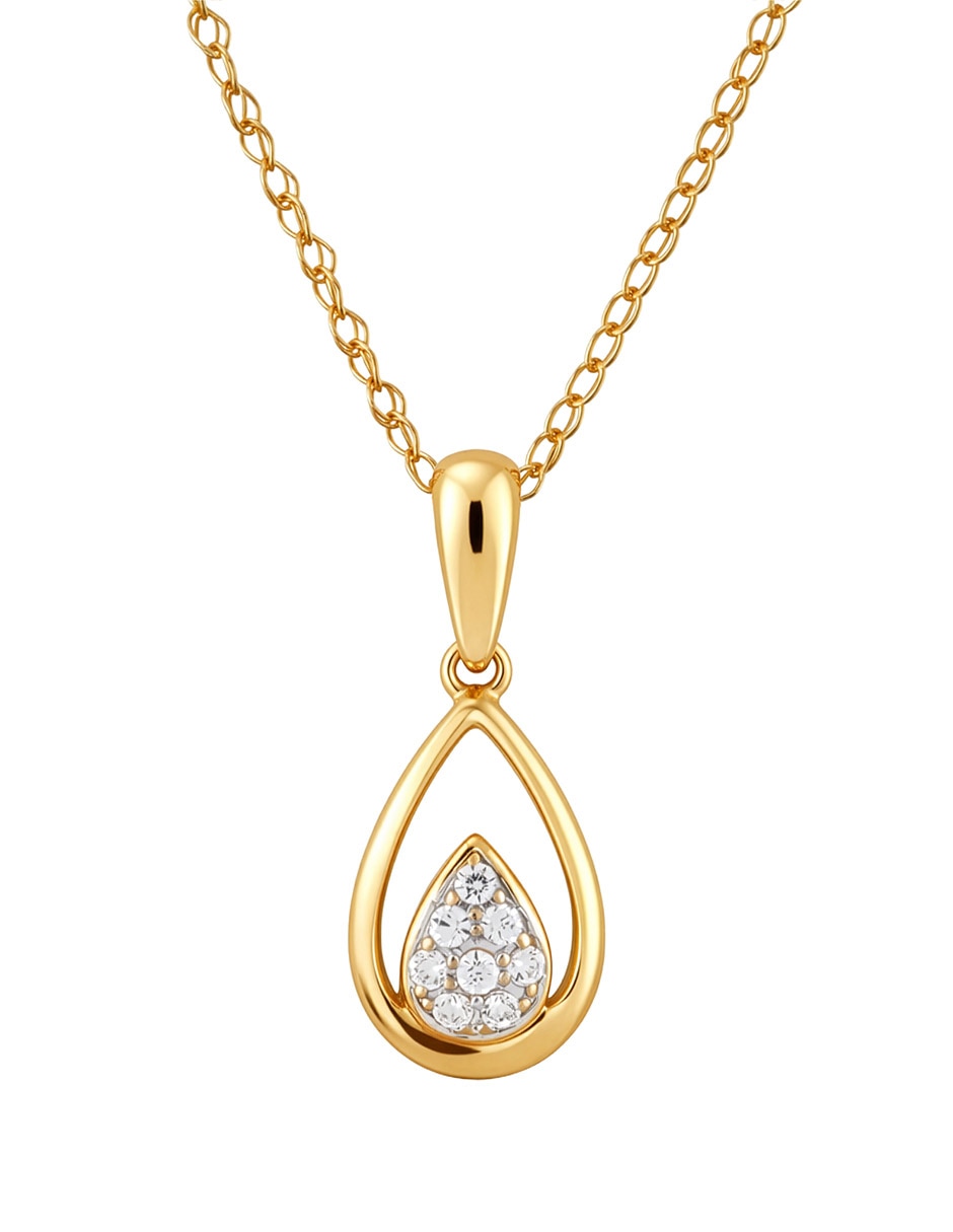 Collar de gota de oro amarillo 14 K