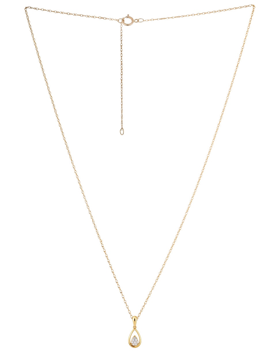 Collar gota de oro amarillo 14 K 2