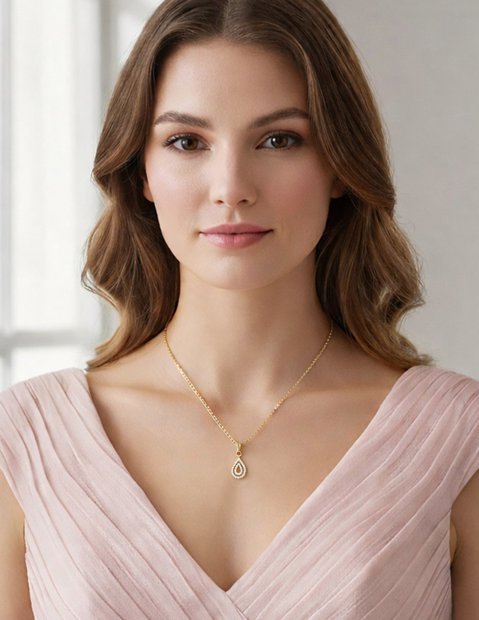 Collar gota de oro 14 K 3