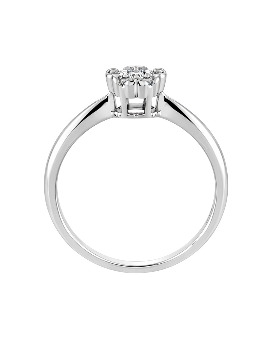 Anillo de compromiso de oro blanco 14 K diamante 2