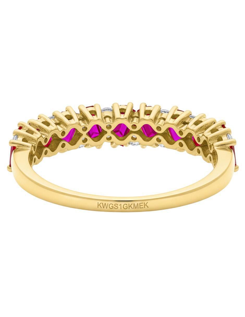 Anillo circular 10 k de oro amarillo zirconia brillante