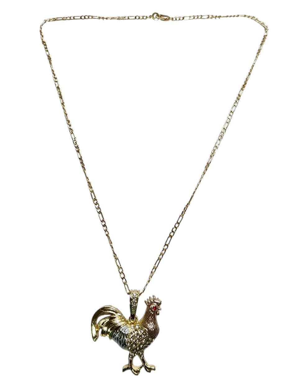Collar con dije gallo de oro laminado 14 K 5
