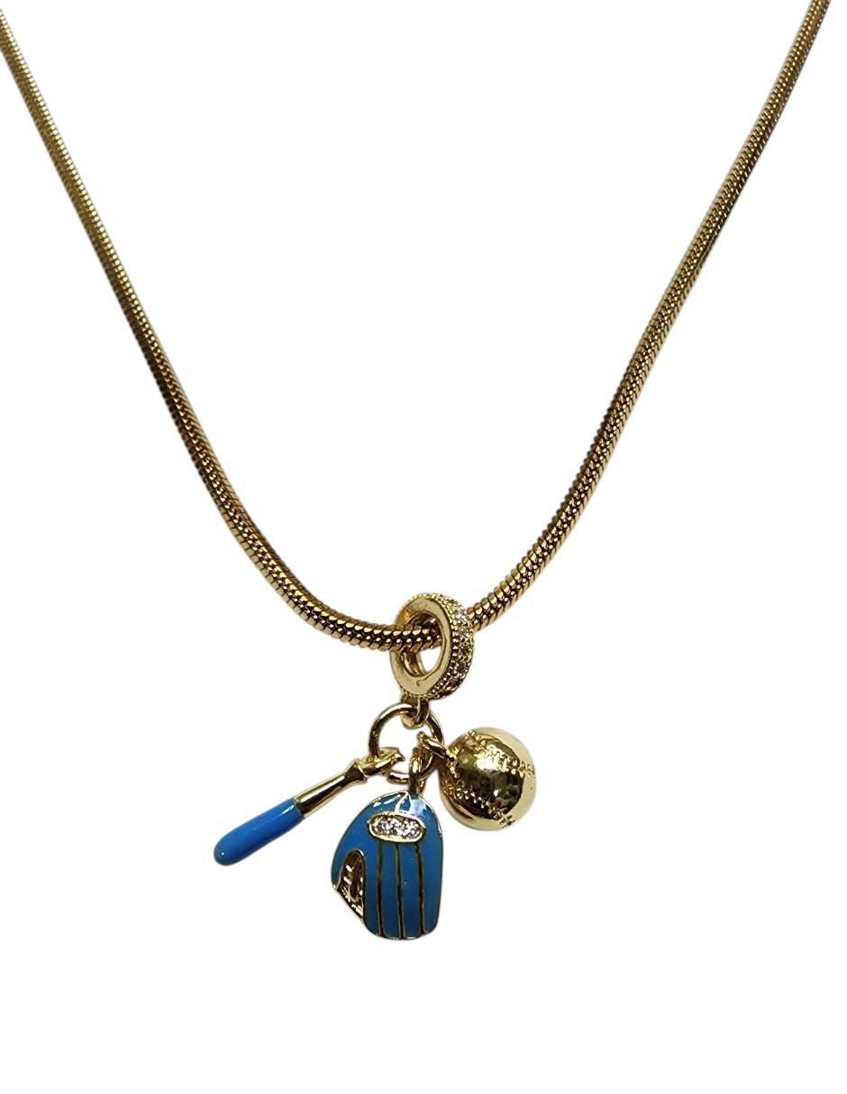 Collar con dije Béisbol de oro laminado 14 K