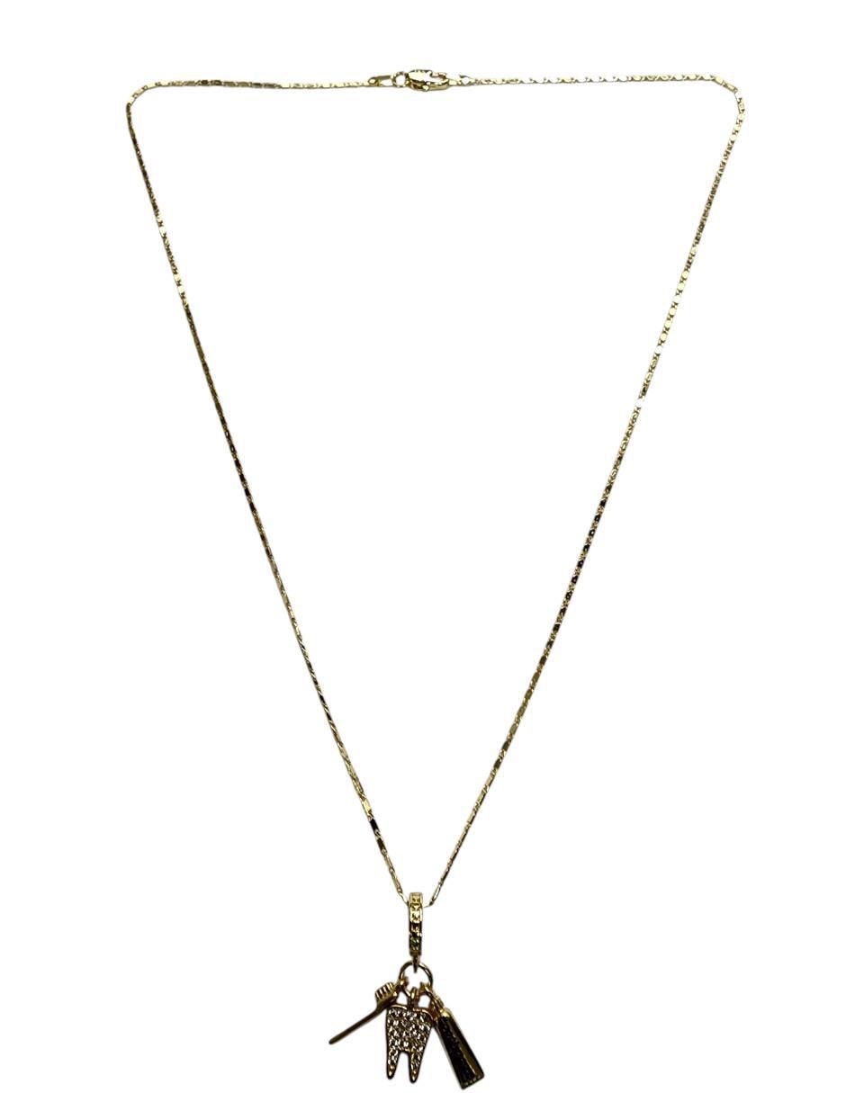 Collar con dije muela de oro laminado 14 K 5