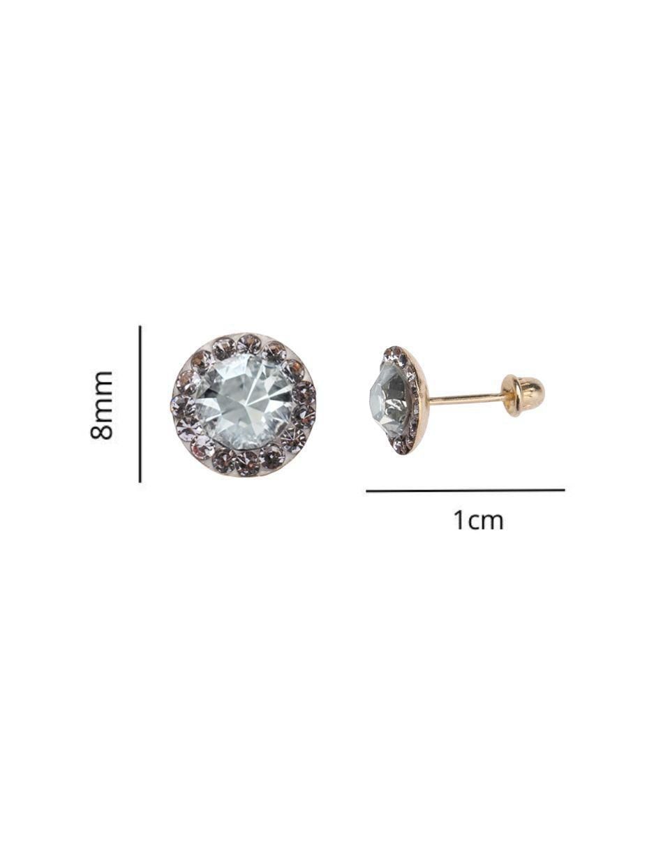 Broqueles circulares de oro 14 K con acabado brillante 4
