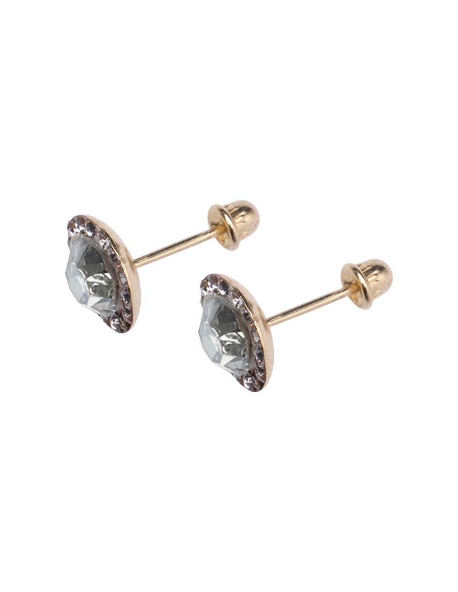 Broqueles circulares de oro 14 K con acabado brillante 3