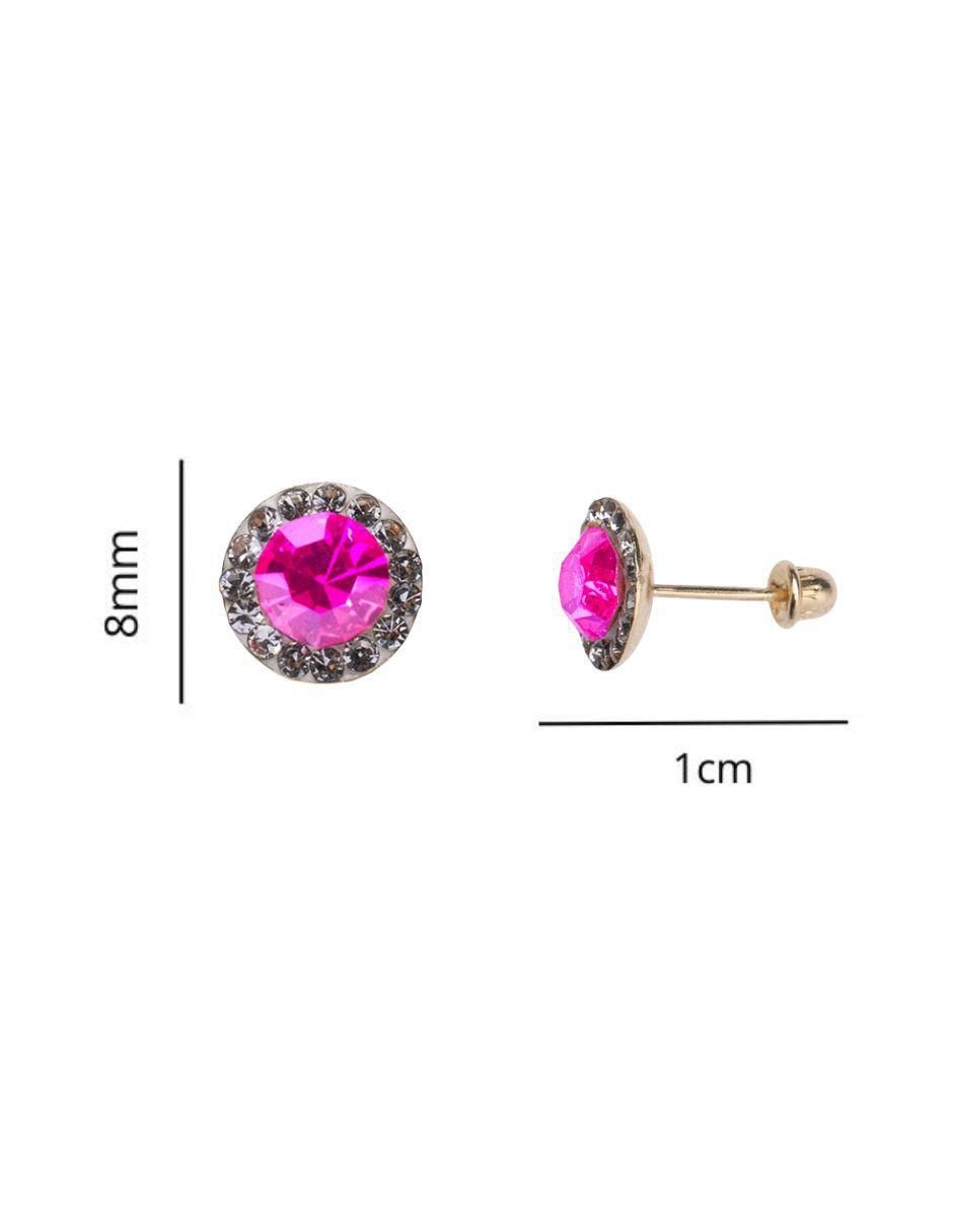 Broqueles circulares de oro 14 K con acabado brillante 4