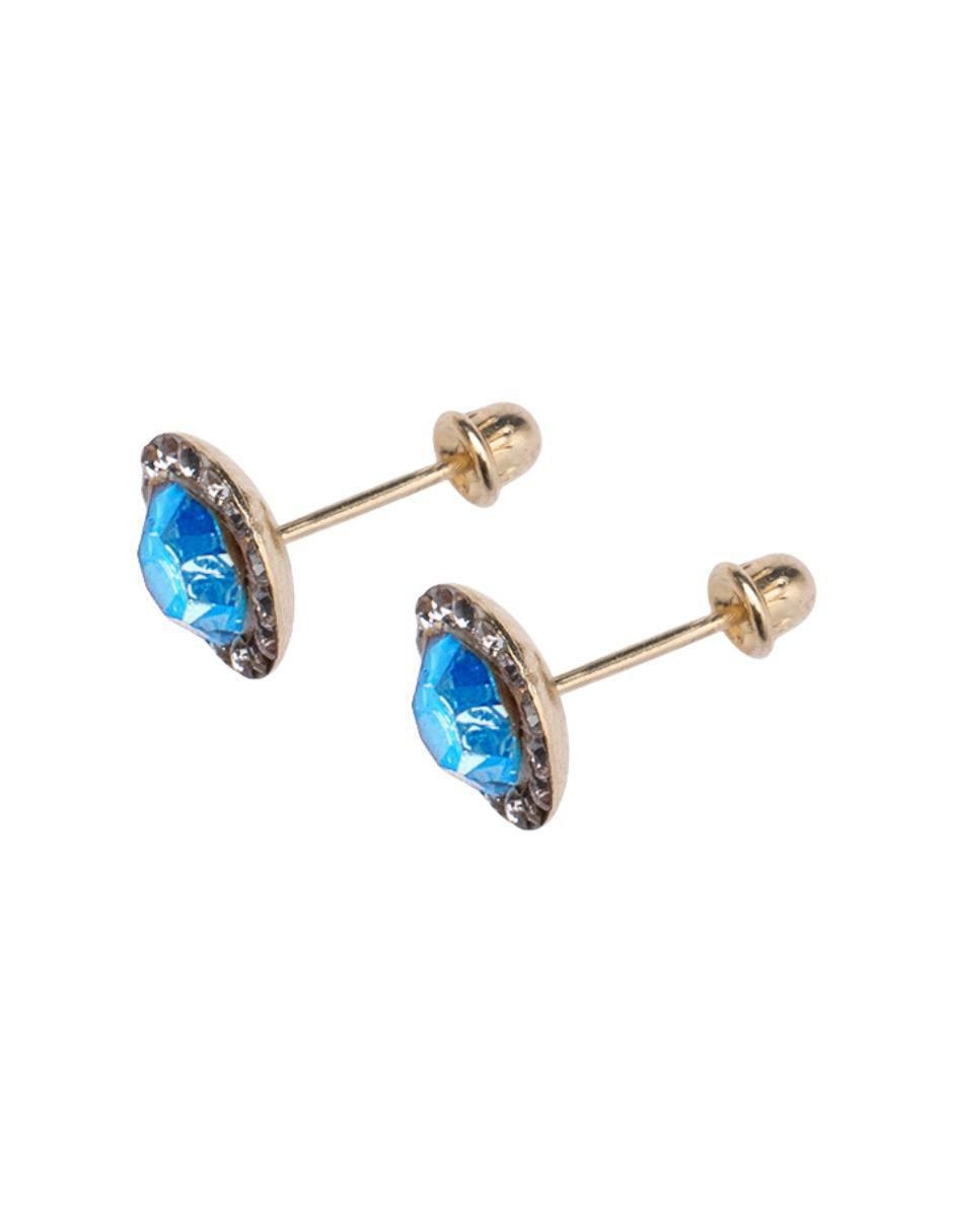Broqueles circulares de oro 14 K con acabado brillante 3