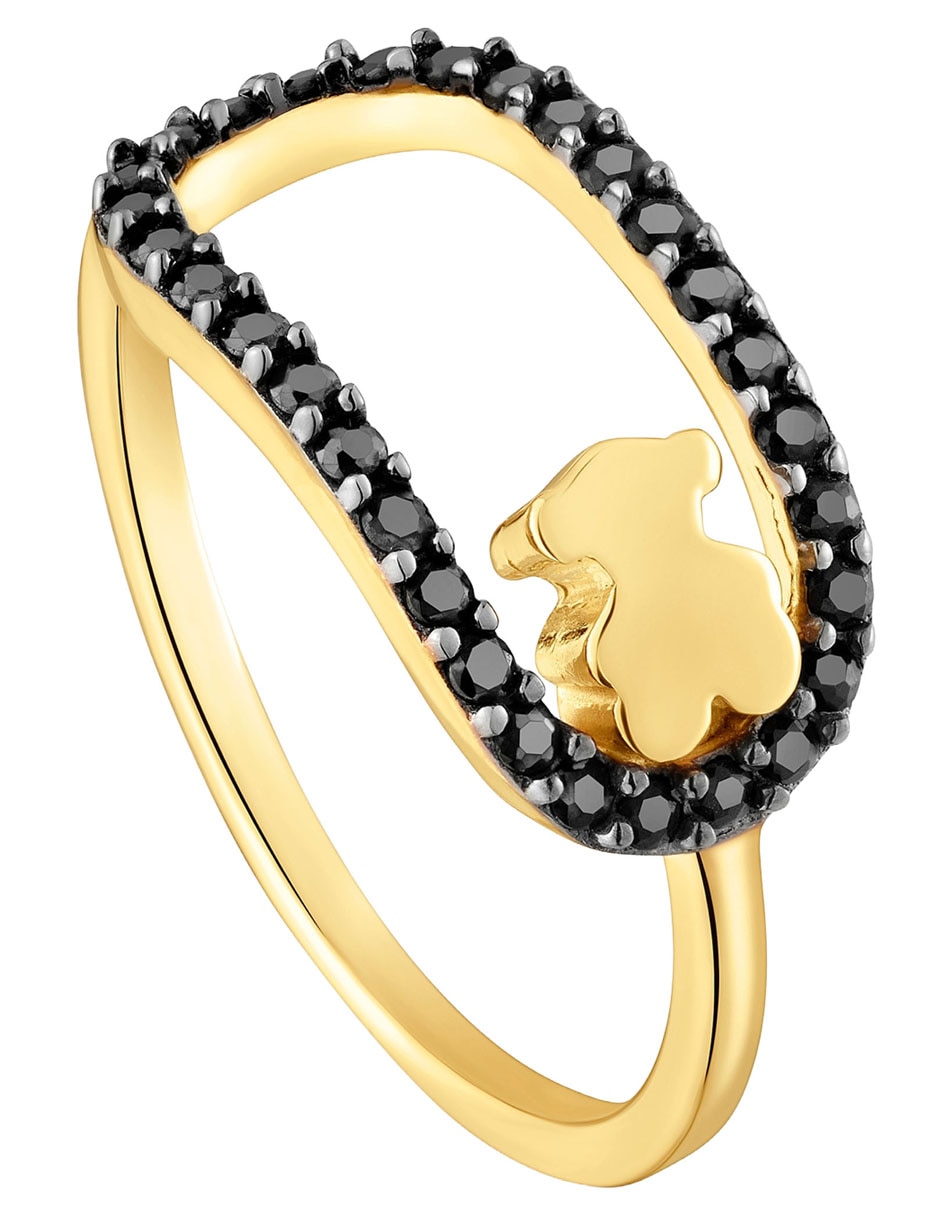 Anillo de oso Camille de plata P 925 espinela con acabado baño de oro