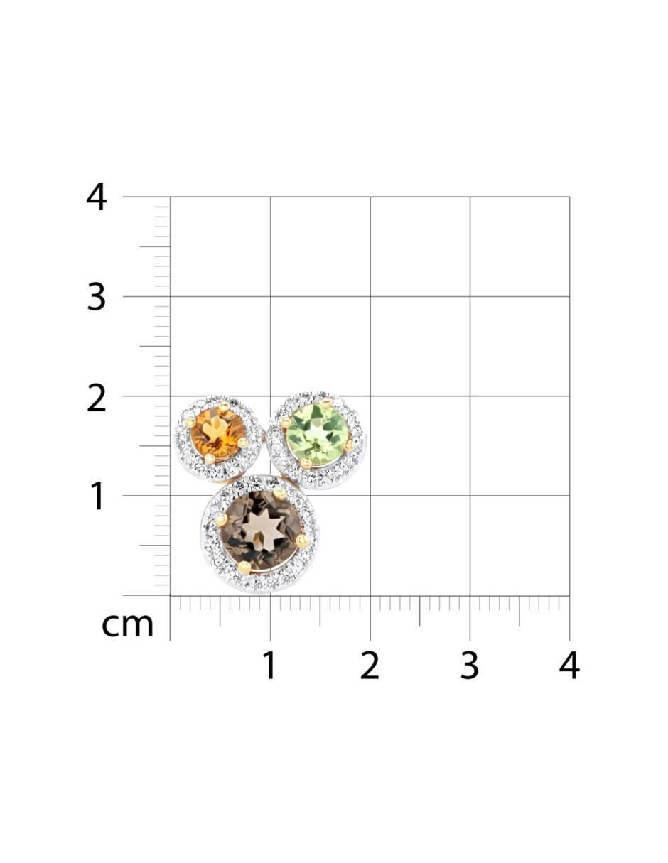 Broqueles circulares de oro amarillo 14 K con acabado brillante diamante 5