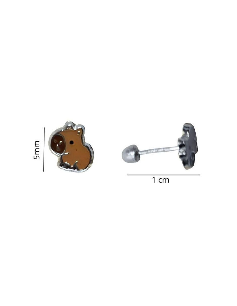 Broqueles de capibara de plata P 925 con acabado esmaltado 4