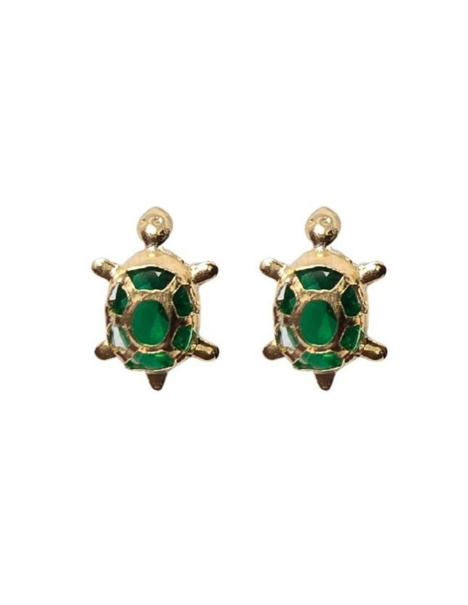 Broqueles de tortuga de oro 14 K con acabado pavé Broqueles de tortuga de oro 14 K con acabado pavé