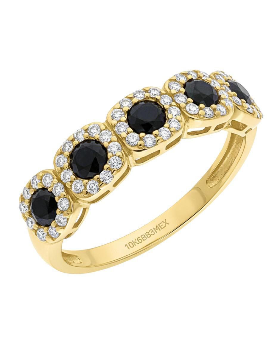 Anillo circular 10 k de oro amarillo zirconia brillante Anillo circular 10 k de oro amarillo zirconia brillante