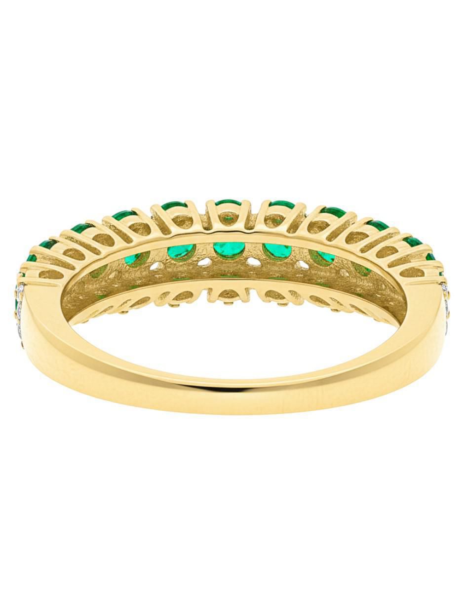 Anillo circular 10 k de oro amarillo zirconia brillante