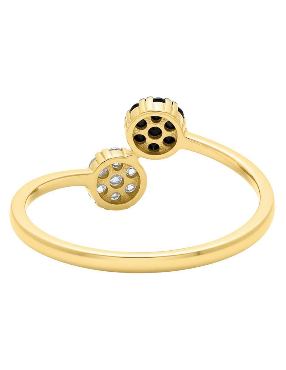 Anillo circular 10 k de oro amarillo zirconia brillante