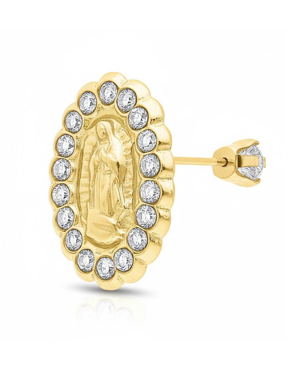 Aretes ovalados de oro amarillo 10 K con acabado brillante Aretes ovalados de oro amarillo 10 K con acabado brillante