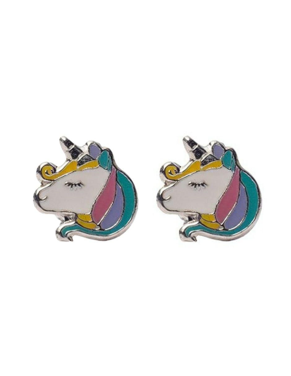 Broqueles de unicornio Mardia de plata P 925 con acabado esmaltado