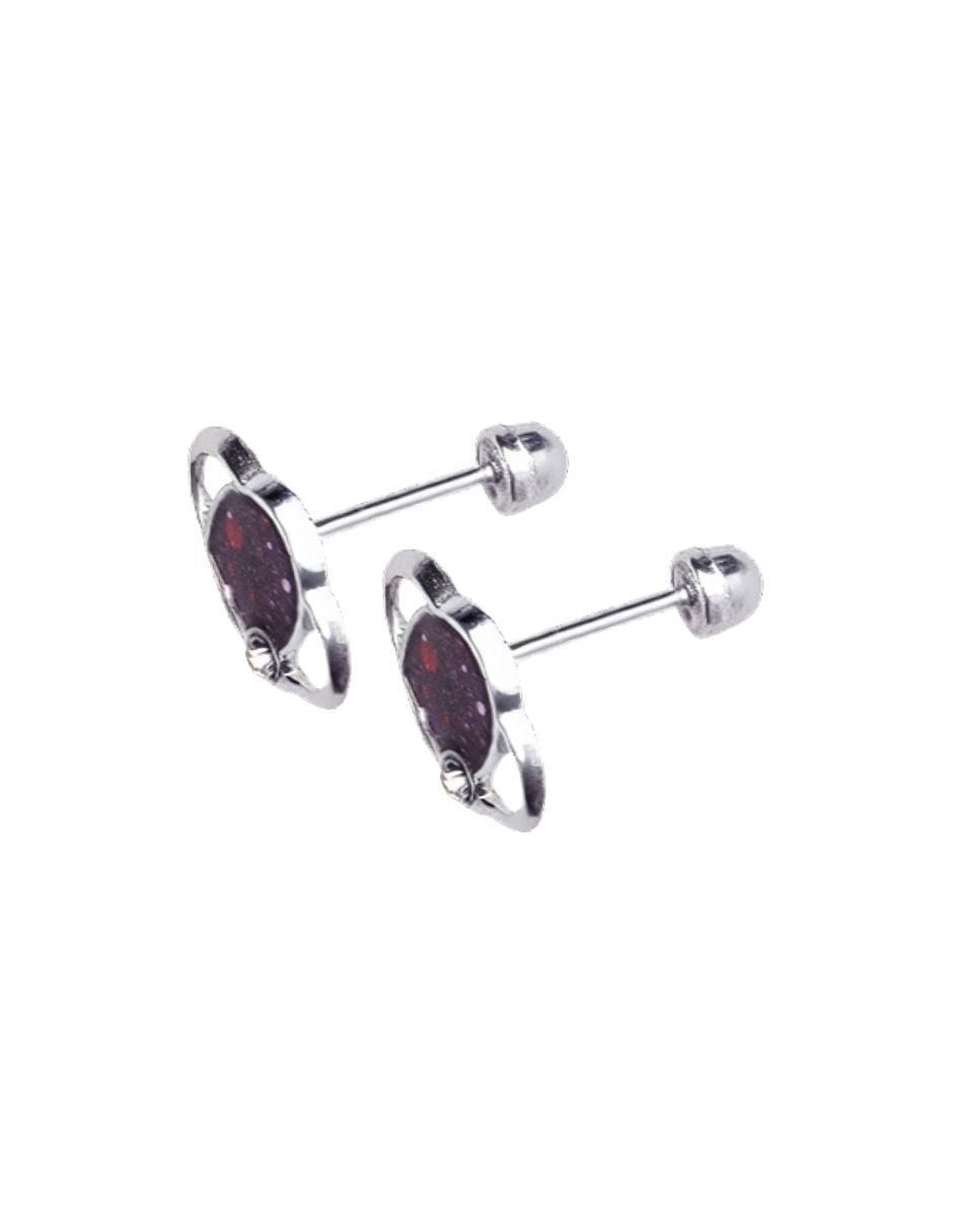 Broqueles de planeta Mardia de plata P 925 con acabado esmaltado zirconia