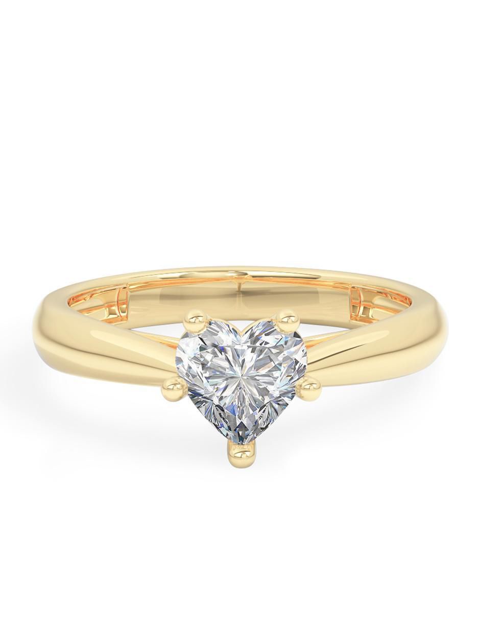 Anillo de compromiso de oro 14 k diamante