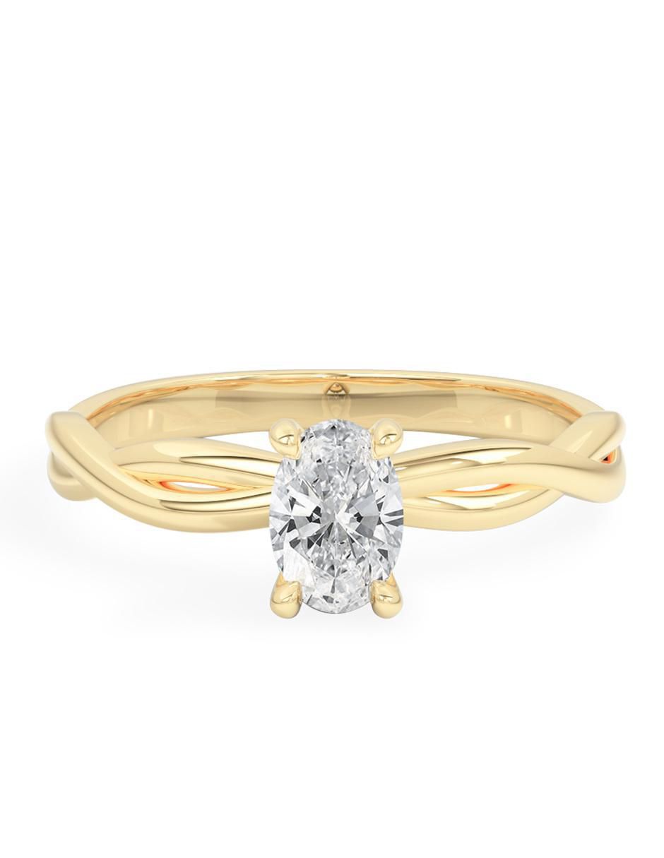 Anillo de compromiso de oro 14 k diamante
