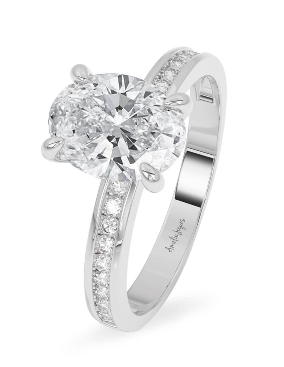 Anillo de compromiso 14 k diamante 4