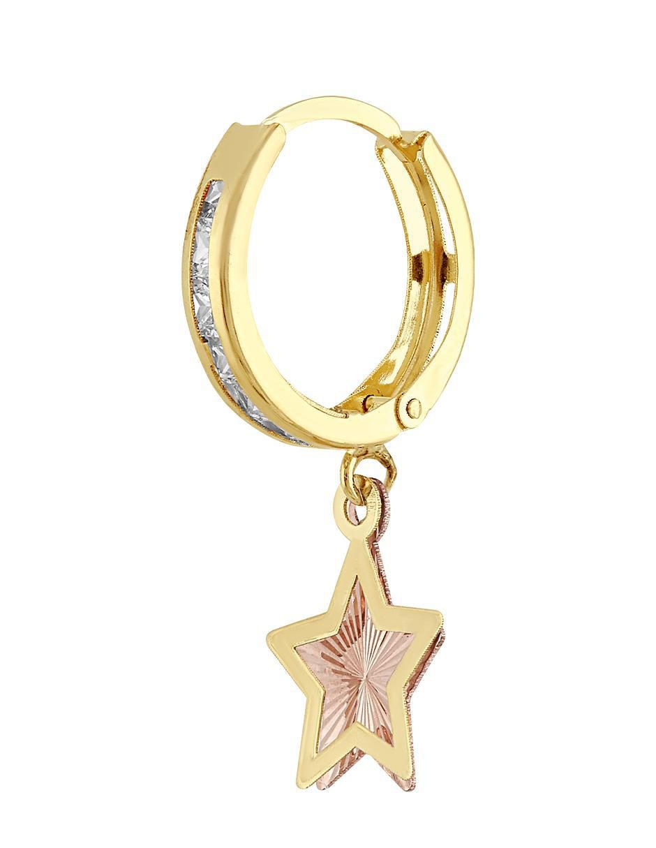 Arete de estrella de oro 10 K con acabado brillante zirconia Arete de estrella de oro 10 K con acabado brillante zirconia