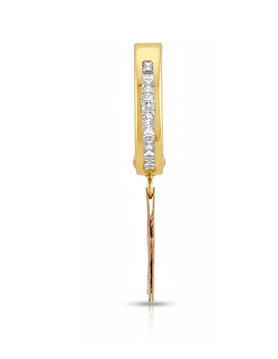 Arete de estrella de oro 10 K con acabado brillante zirconia 5
