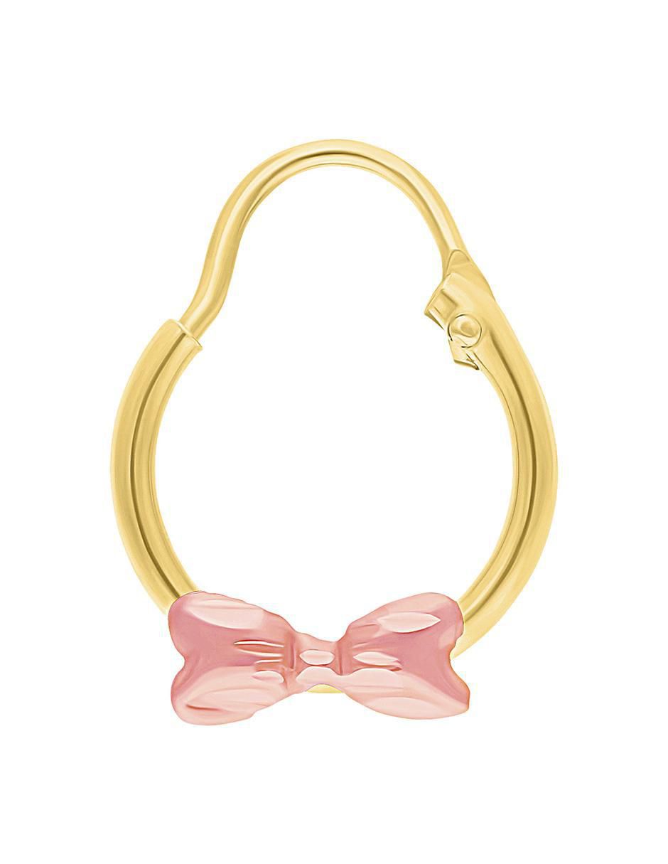 Arracada de moño Joyería M de León de Oro 10 K con acabado brillante zirconia Arracada de moño Joyería M de León de Oro 10 K con acabado brillante zirconia