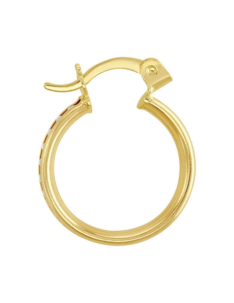 Arracada Joyería M de León de Oro 10 K con acabado brillante zirconia 5
