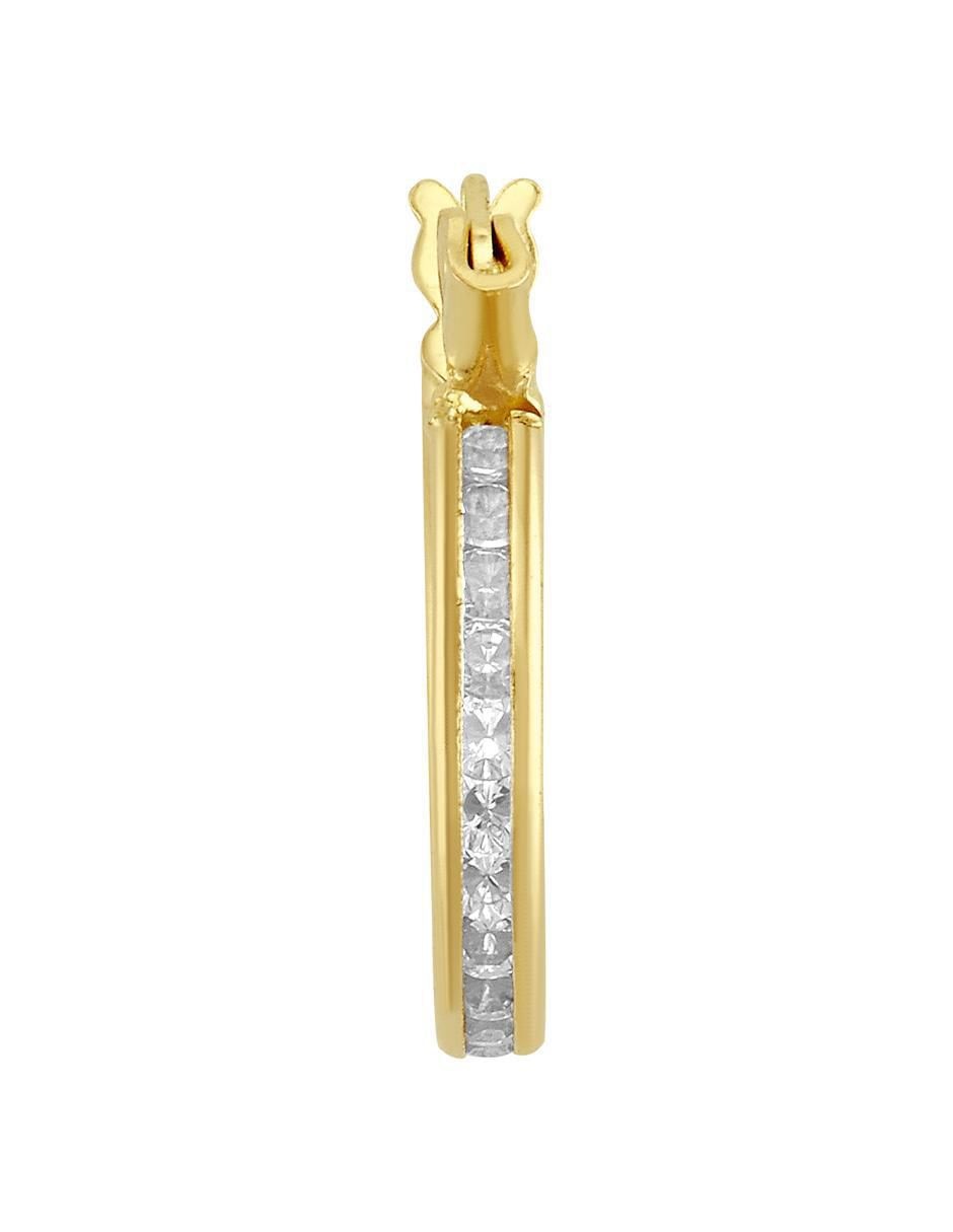 Arracada Joyería M de León de Oro 10 K con acabado brillante zirconia 8