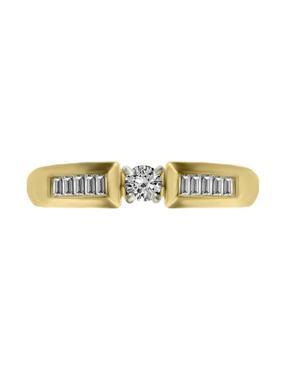 Anillo de compromiso 14 k Unity diamante Anillo de compromiso 14 k Unity diamante